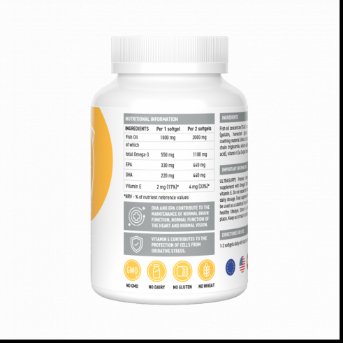 Ultrasupps Premium Omega-3, Премиум Омега-3, 30 капсул