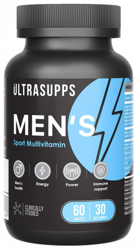 Ultrasupps Men's Sport Multivitamin, Менс Спорт Мультивитамин, 60 капсул
