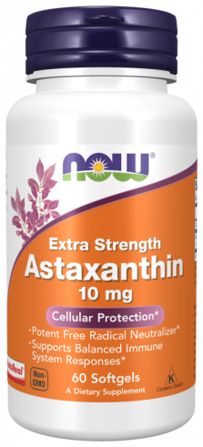 NOW Astaxanthin, Астаксантин, 60 капсул