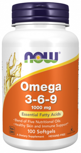 NOW Omega 3-6-9 1000 mg, Омега-3-6-9 1000 мг, 100 капсул