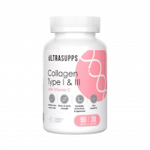 Ultrasupps Collagen Type I &amp; III, Коллаген I и III типа, 90 капсул