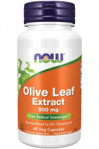 NOW Olive Leaf Extract 500 mg, Экстракт листьев оливы 500 мг, 60 капсул